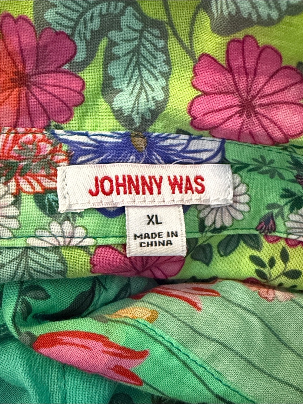 Johnny Was colorful floral button down shirt Rainbow Field Henley Popover tunic - Picture 9 of 10